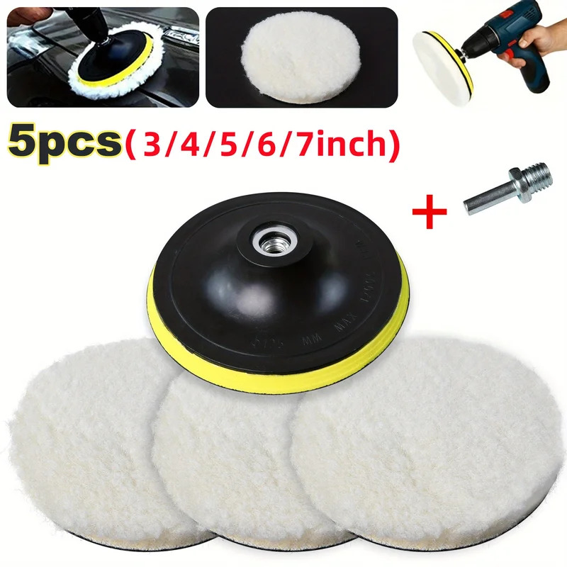 Car Wax Polishing Pad - 5PCS 7/6/5/4/3 pollici Auto Lucidatura Ceretta